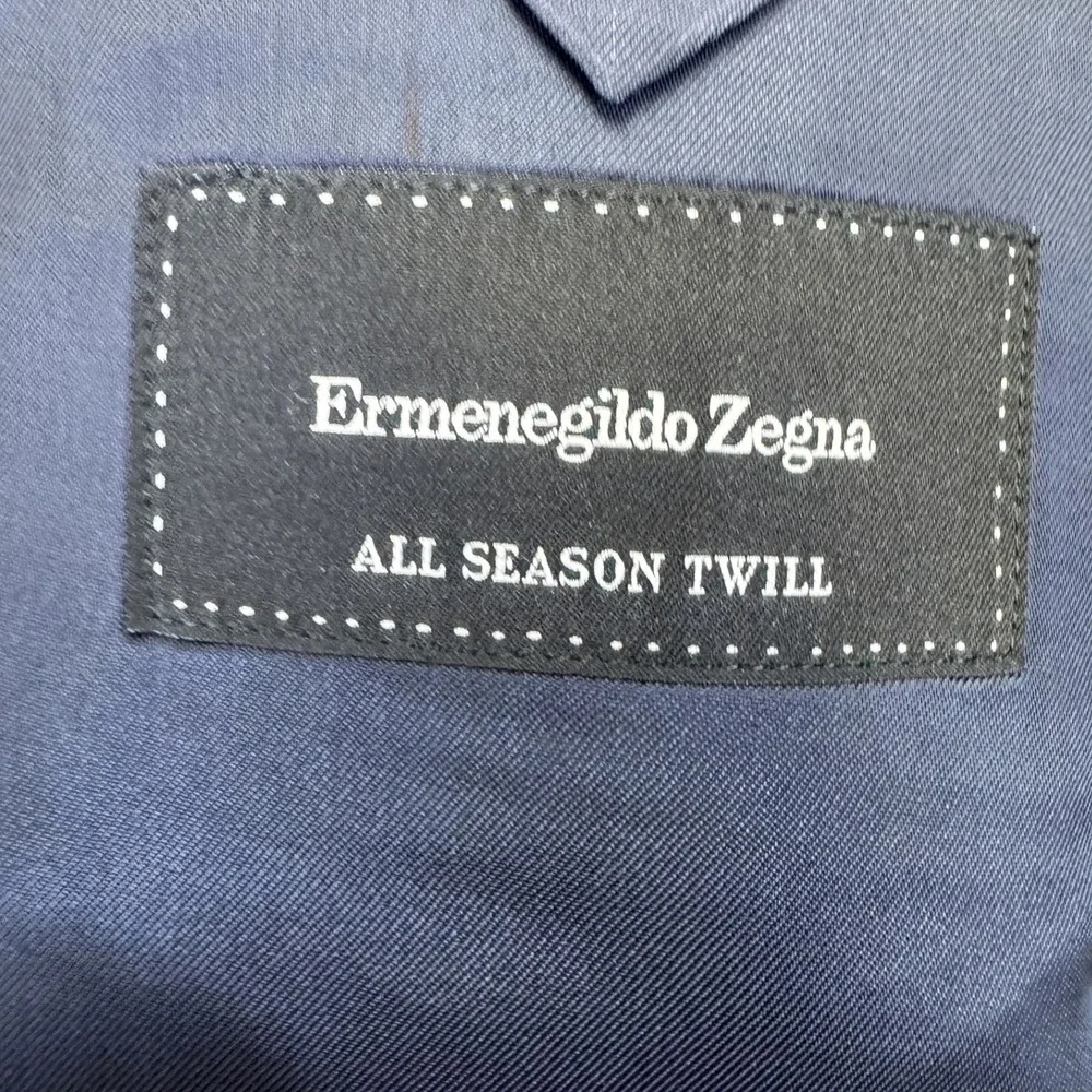 Ermenegildo Zegna Richards Blazer Mens 44 Navy Blue Micro-weave